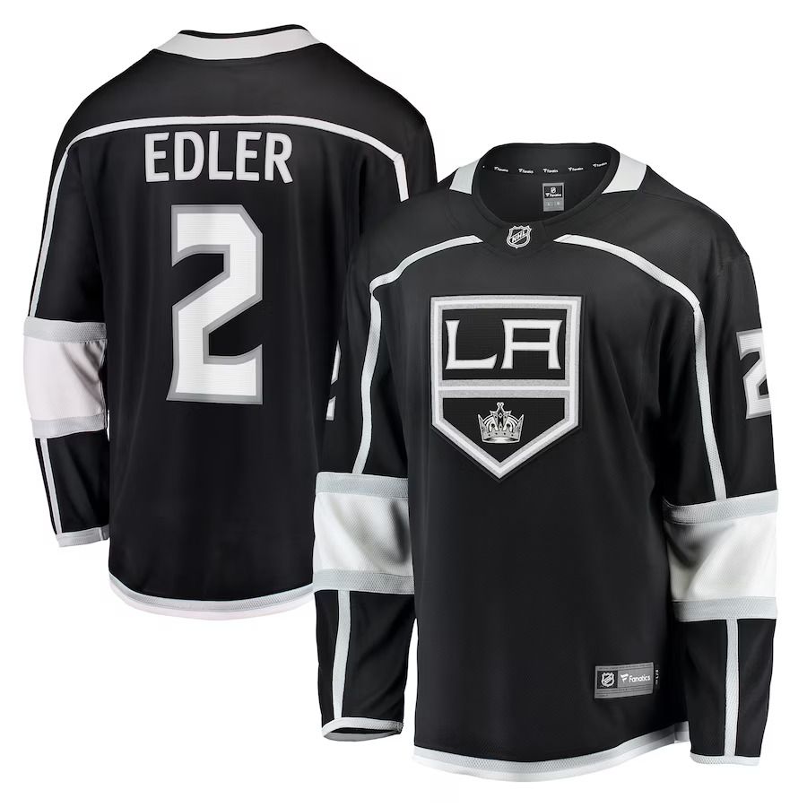 Men Los Angeles Kings #2 Alexander Edler Fanatics Branded Black Home Breakaway Player NHL Jersey